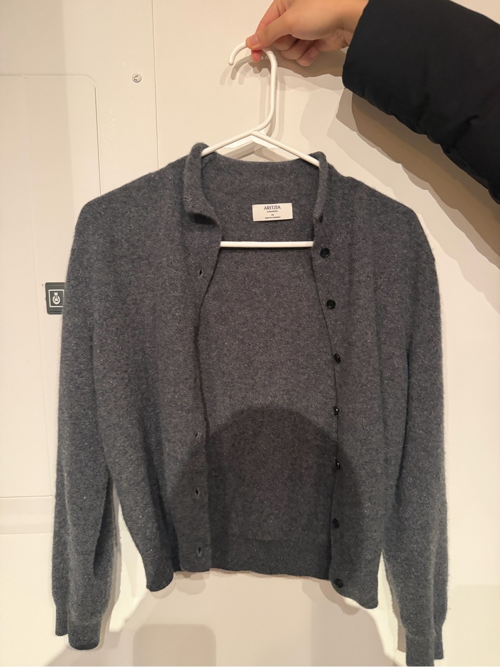 Aritzia Charcoal Button-Up Cardigan Sweater